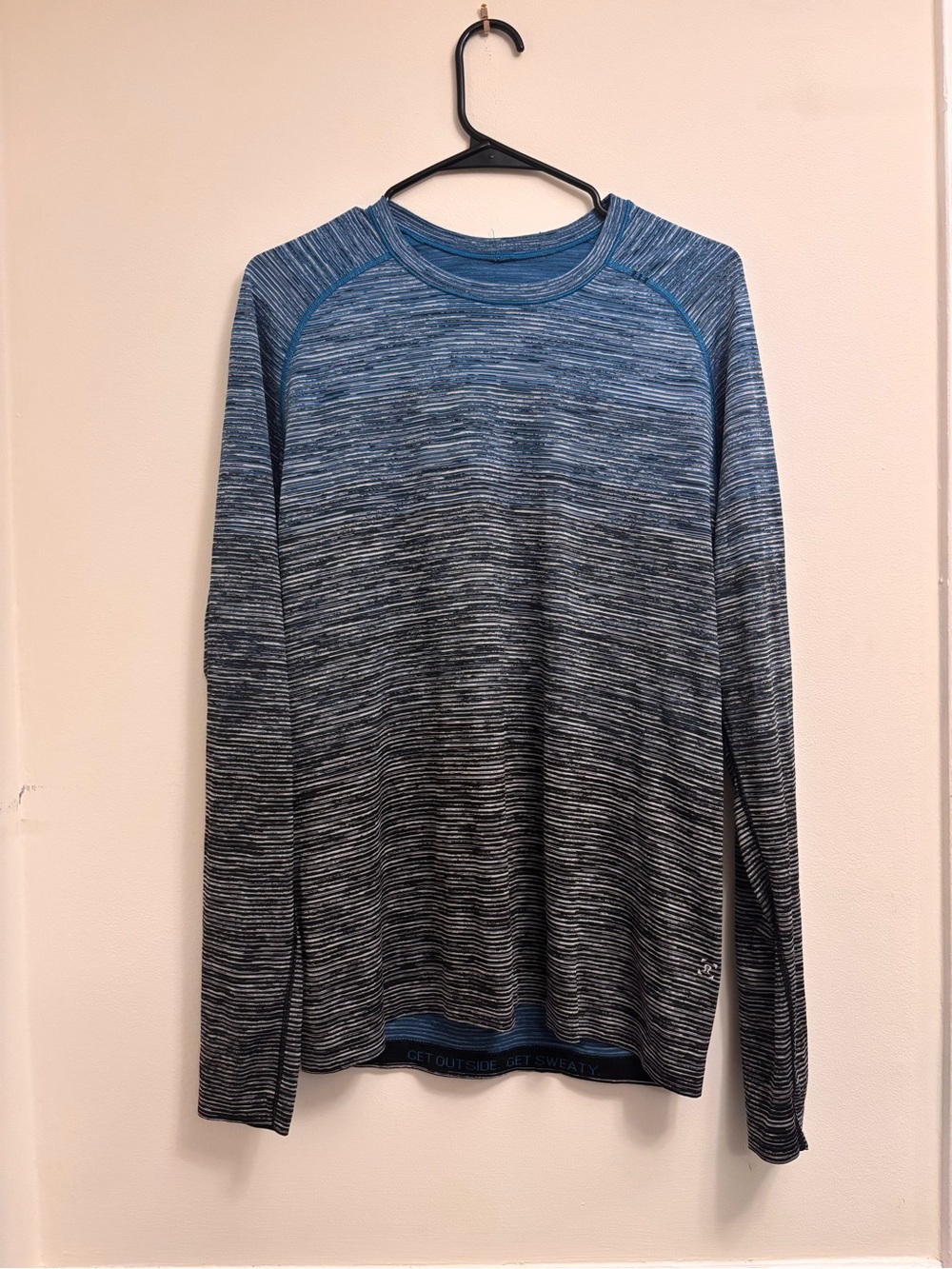Lululemon Men's Blue Ombre Performance Long-Sleeve Shirt- Medium